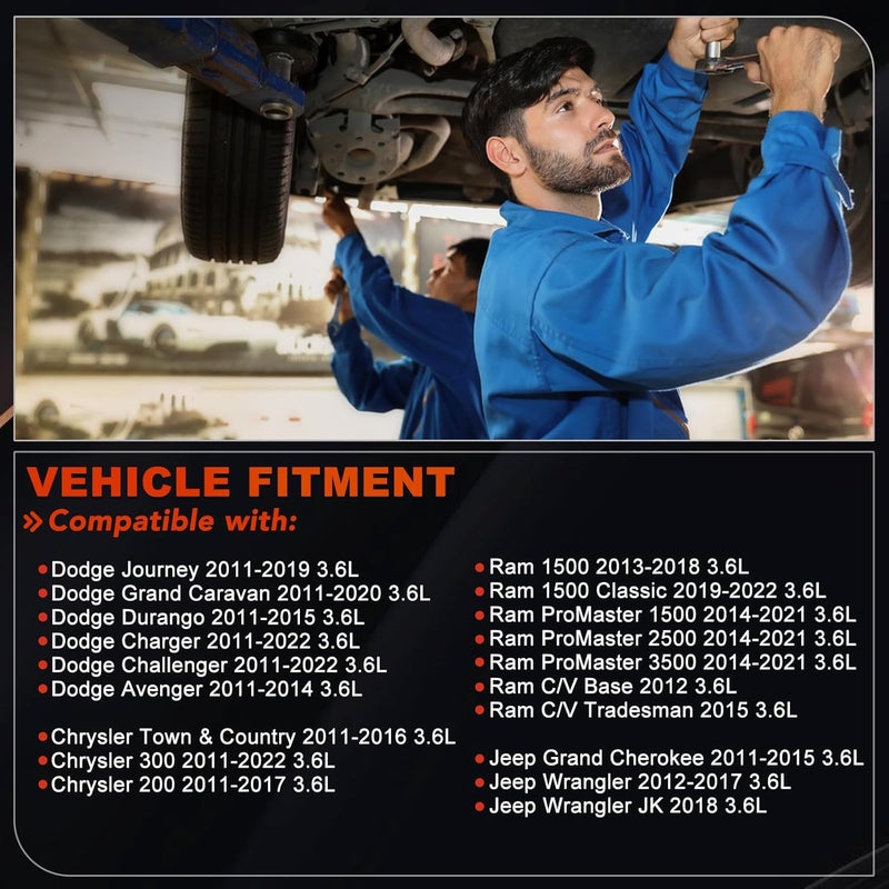 councross 5184380AF Right Side Intake Camshaft Compatible withr Dodge RAM 1500 Avenger Challenger Charger Durango Chrysler 200 300 Voyager Jeep Wrangler Grand Cherokee Promaster, 3.6L V6 5184380AG - Image 2